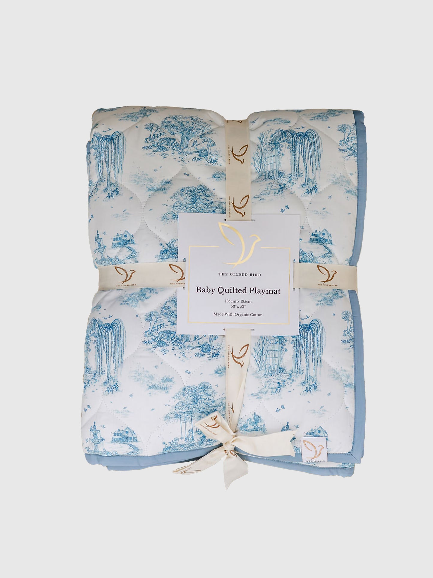 Spring Toile Blue Quilted Playmat