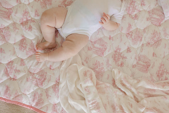 Spring Toile Pink Quilted Playmat