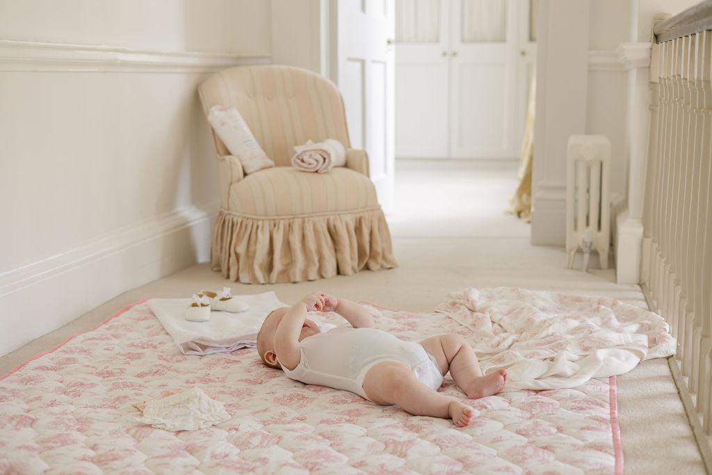 Spring Toile Pink Quilted Playmat