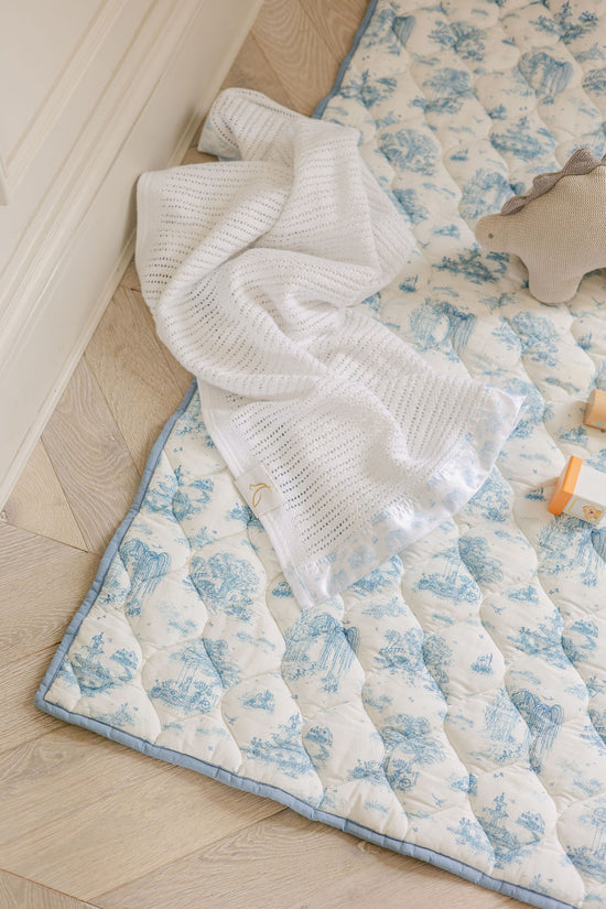 Cellular Blanket -  Pram - Spring Toile Blue