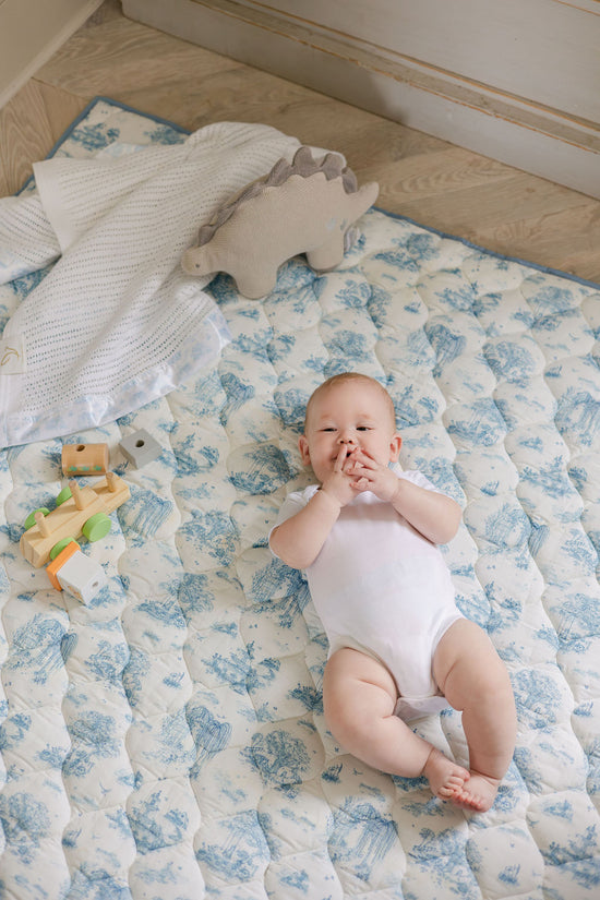 Spring Toile Blue Quilted Playmat