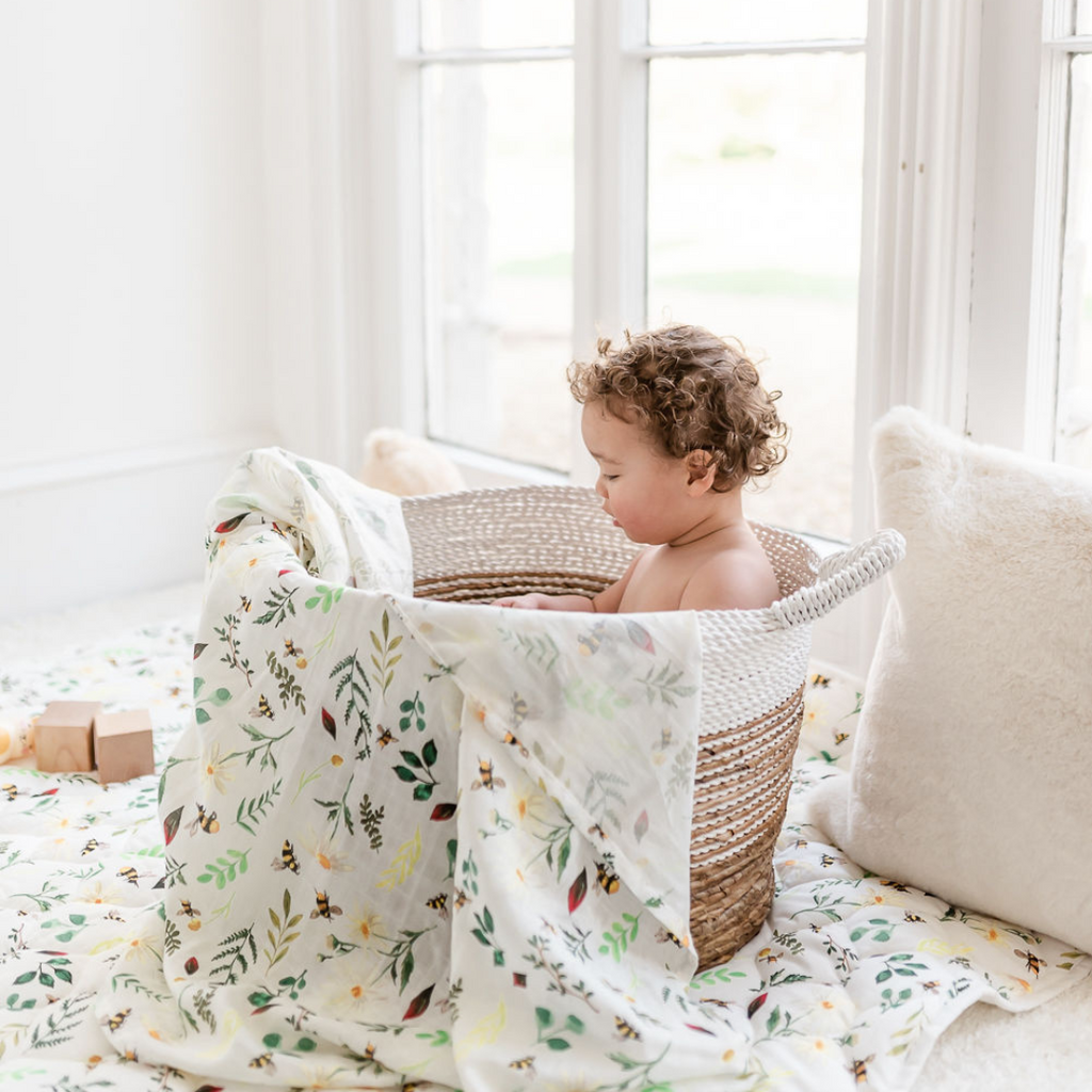 Wild Bee X Large Muslin Swaddle Swaddle Blankets The Gilded Bird